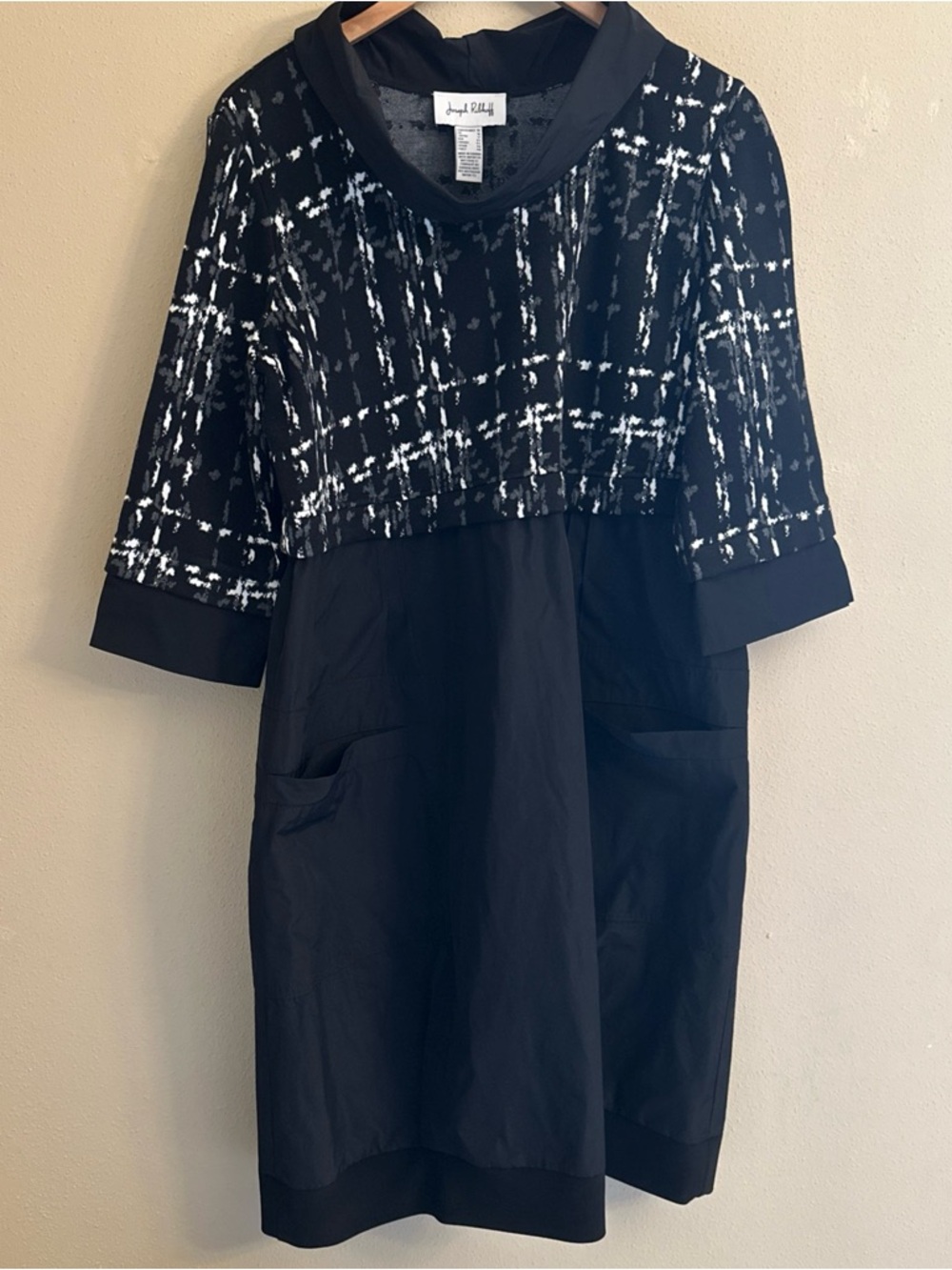 Joseph Ribkoff Dress Size 14 (US) Black‎ Pockets Collar Career Office Work Fancy